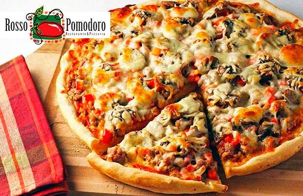 Pizza Grande 8 Fatias na Rosso Pomodoro, de até R$69,90 por R$49,90. Para Delivery, Retirada ou Consumo no Local!