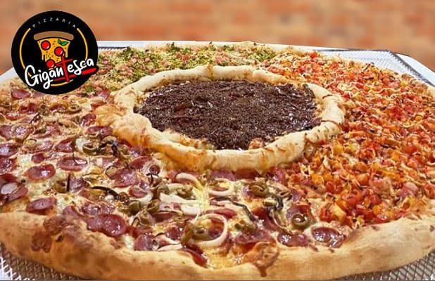 Gigantesca Pizza c/ 20 Fatias (60cm) p/ Delivery ou Retirada
