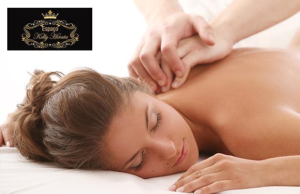 Massagem Relaxante para Mulheres no Espaço Kelly Hirata, de R$100 por R$59,90. Promove o Bem-Estar!