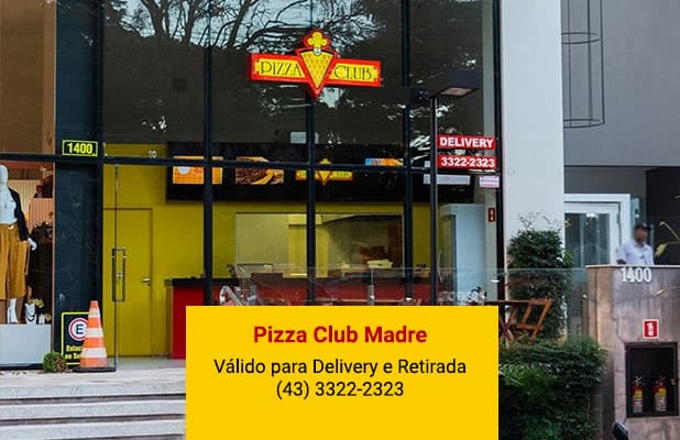 Pizza Club: 29 Sabores de Pizza 8 ou 12 Fatias Válido para Delivery, Retirada e Consumo no Local. Peça de Terça a Domingo!