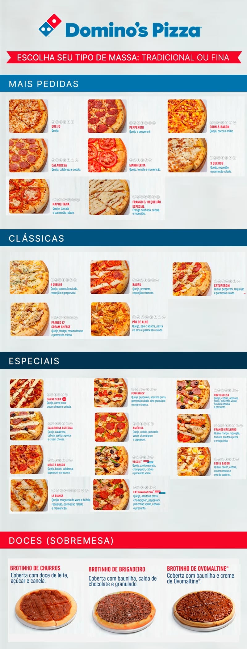 30% de Desconto em Qualquer Pizza Média ou Grande da Domino's: Domino's ...