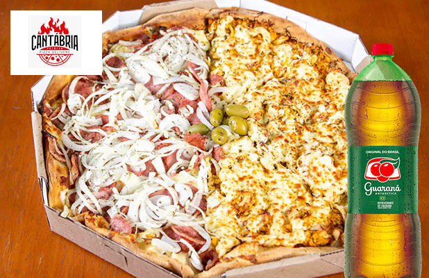 Pizza 8 Fatias em 6 Opções com Borda Recheada p/ Delivery ou Retirada: Mão  na Massa Pizzaria Londrina - Cidade Oferta