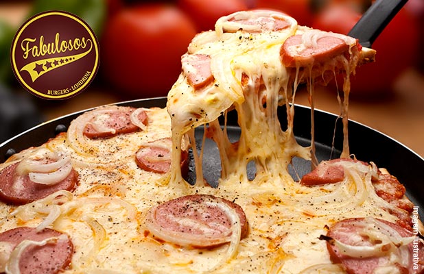 Pizza 8 Fatias em 6 Opções com Borda Recheada p/ Delivery ou Retirada: Mão  na Massa Pizzaria Londrina - Cidade Oferta